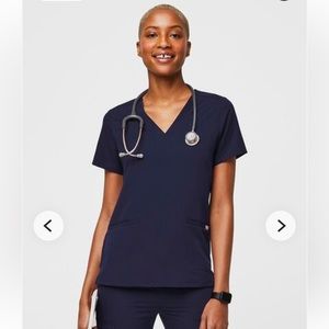 Figs navy scrub top